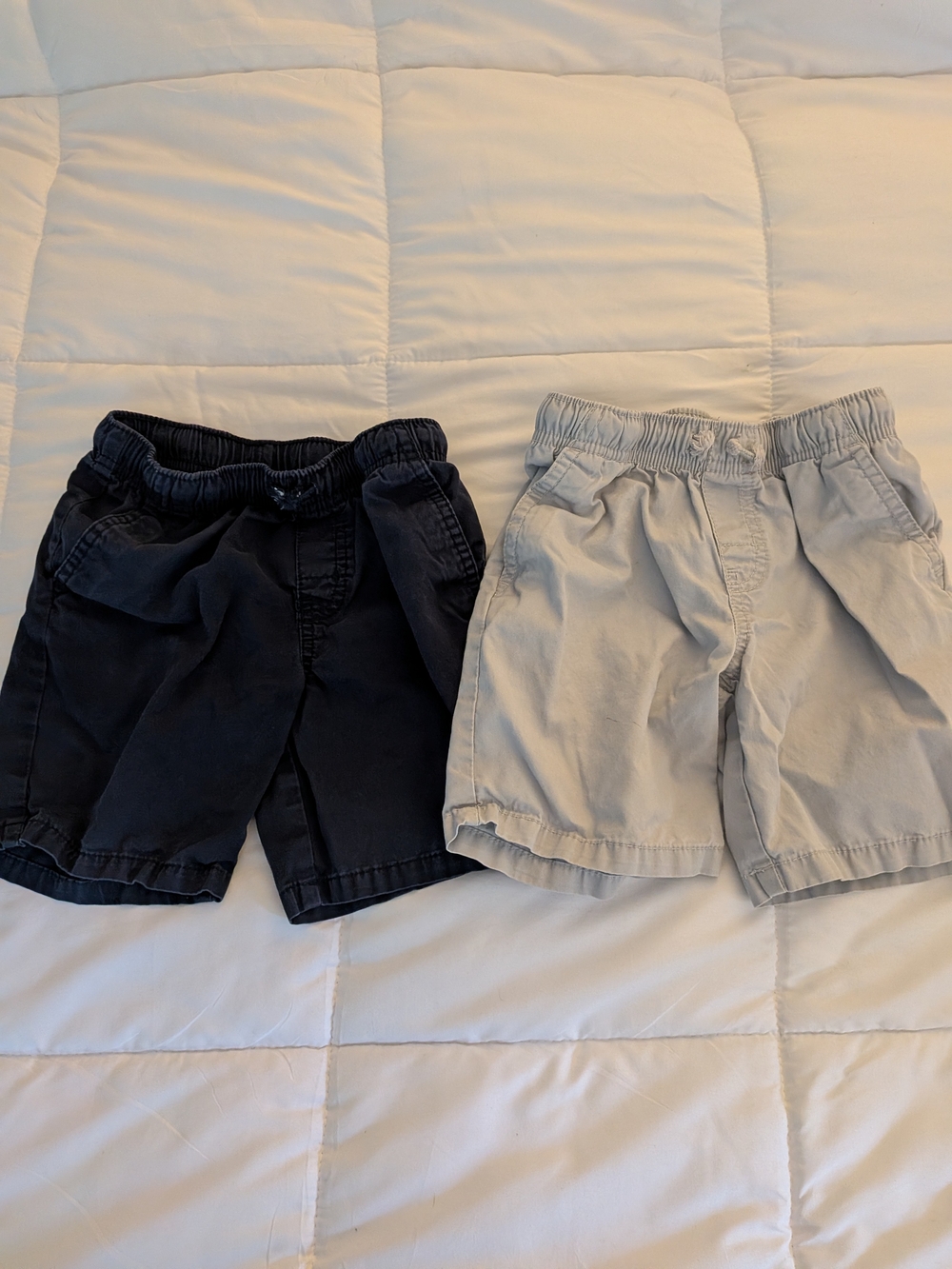 Cat & Jack Boys Elastic Waist Shorts - Navy and Light Gray Bundle, Size 5T